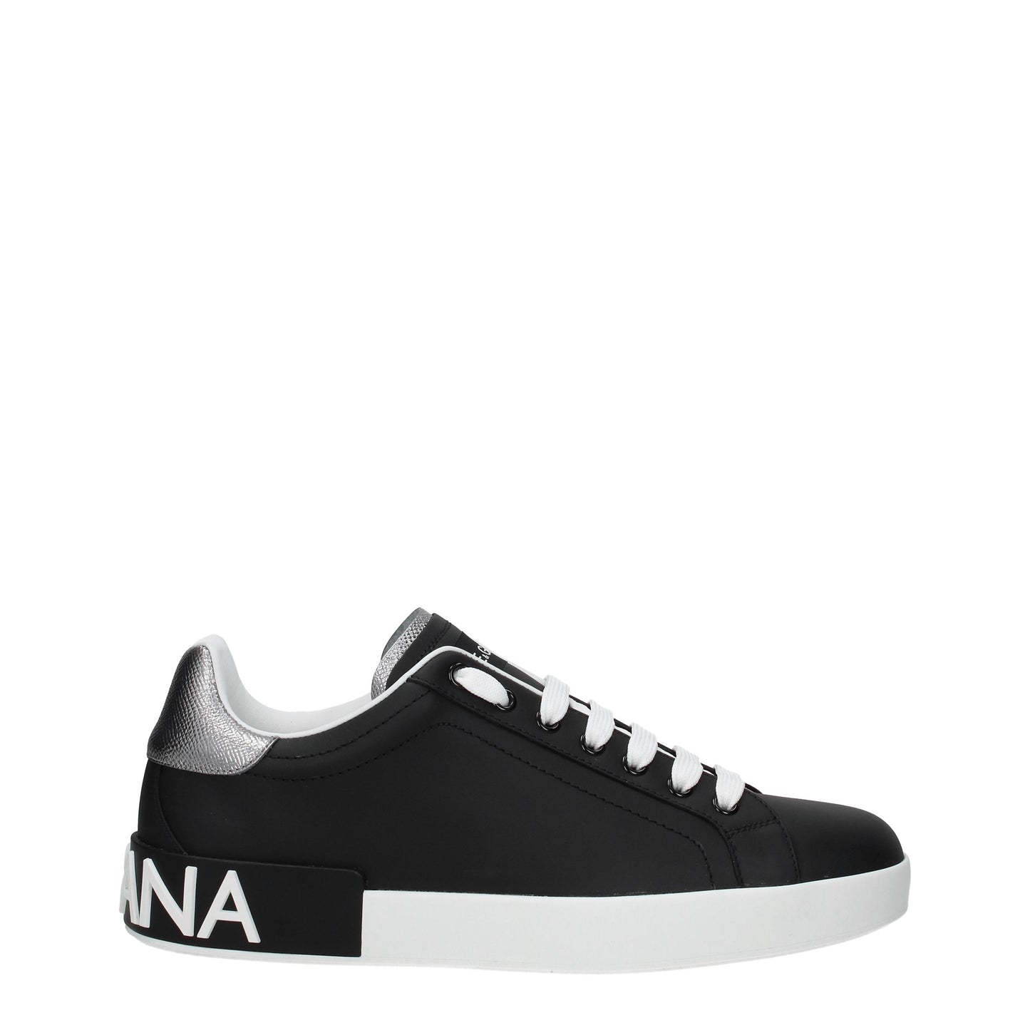 Dolce&Gabbana Men's Sneakers in Leather Black/Silver