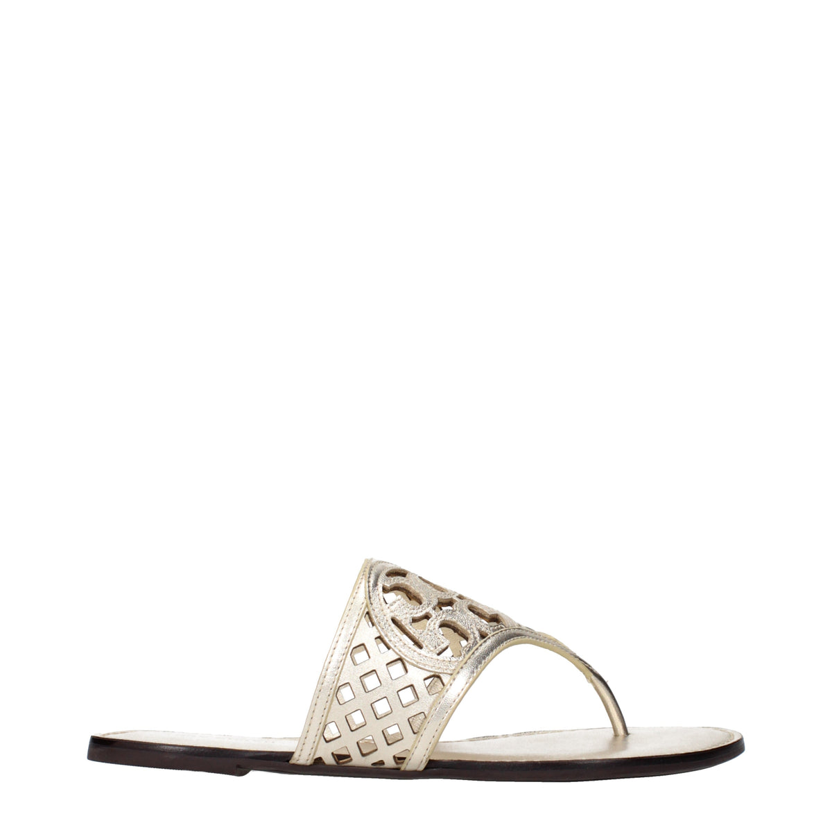 Tory Burch Flip Flops Women Leather Gold