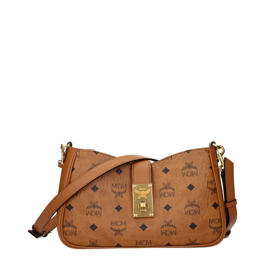 MCM Crossbody Bags Women Fabric  Brown/Cognac