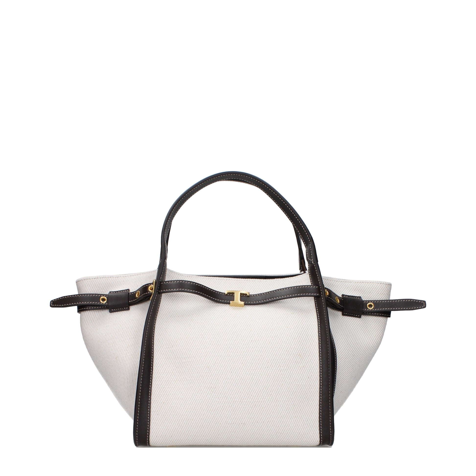 Tod's Handbags Women Fabric  White/Dark Brown