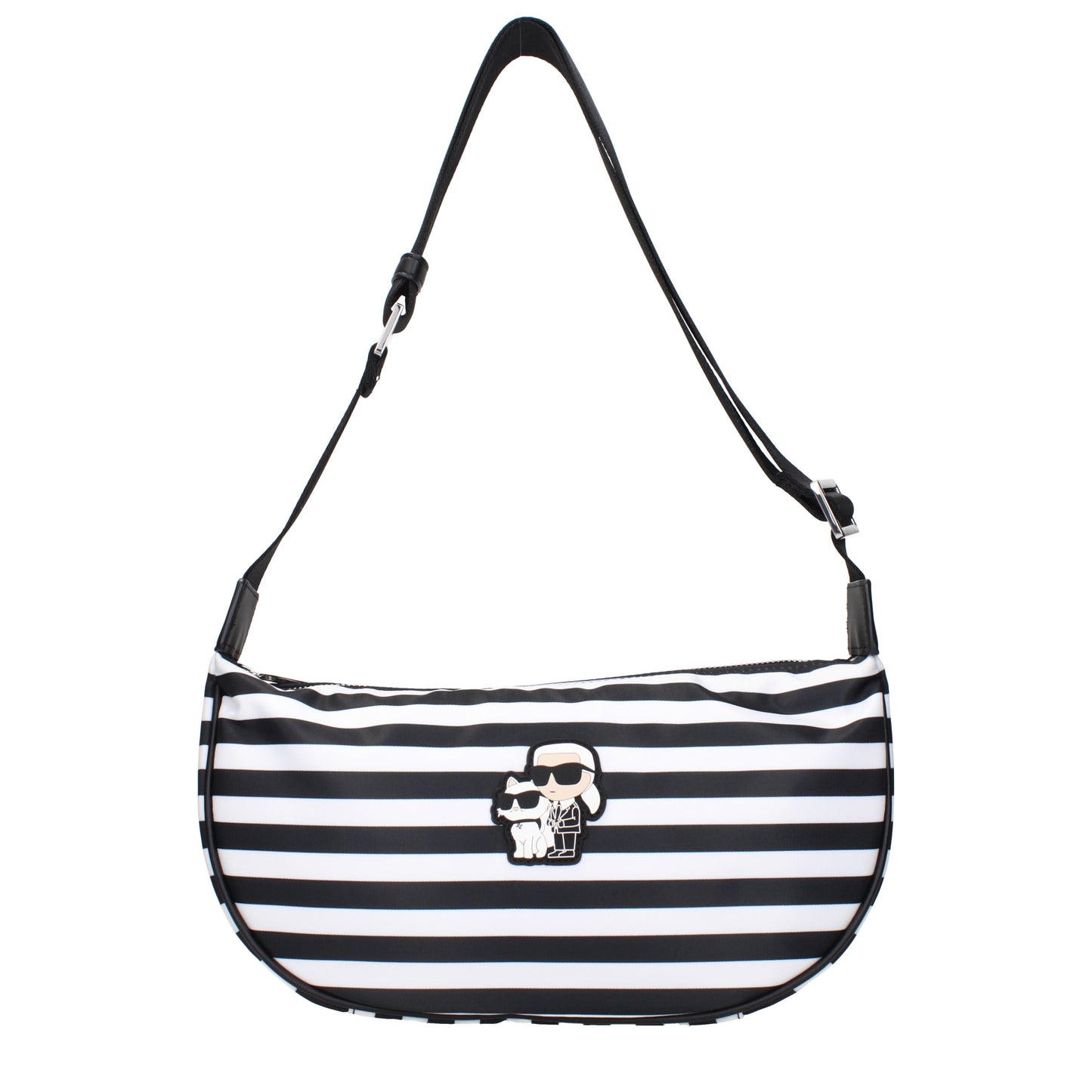 Karl Lagerfeld Crossbody Bags Women Fabric  Black/White