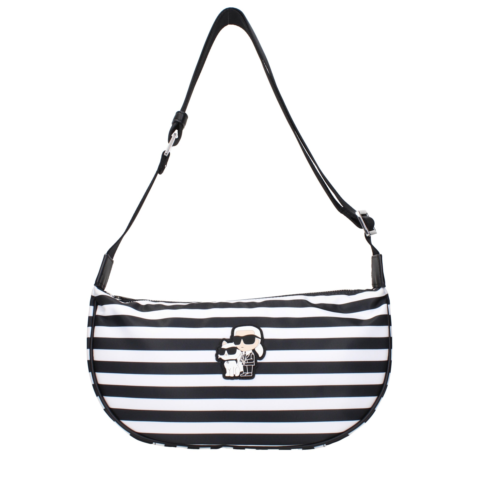 Karl Lagerfeld Crossbody Bags Women Fabric  Black/White