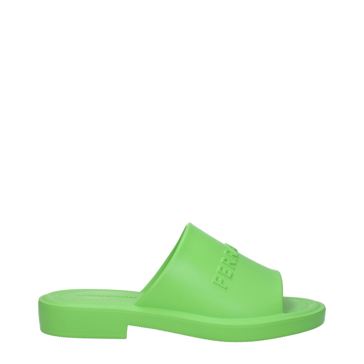 Salvatore Ferragamo Sandals & Slippers Men Rubber Green/Lime