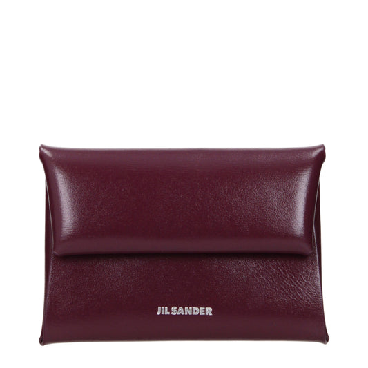 Jil Sander Coin Purses Women Leather Red/Dark Orchid