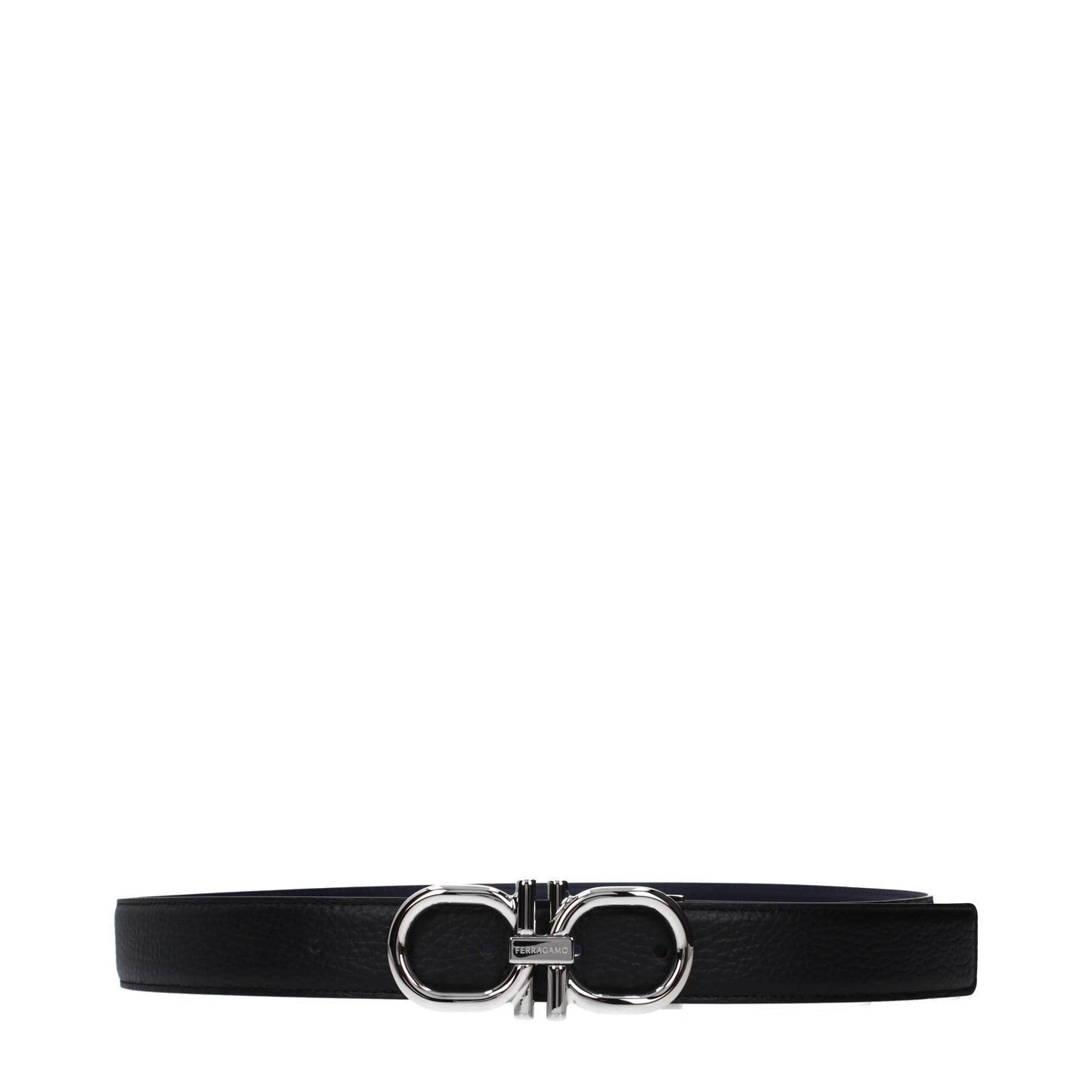 Salvatore Ferragamo Belts Men Leather Black/Midnight Blue