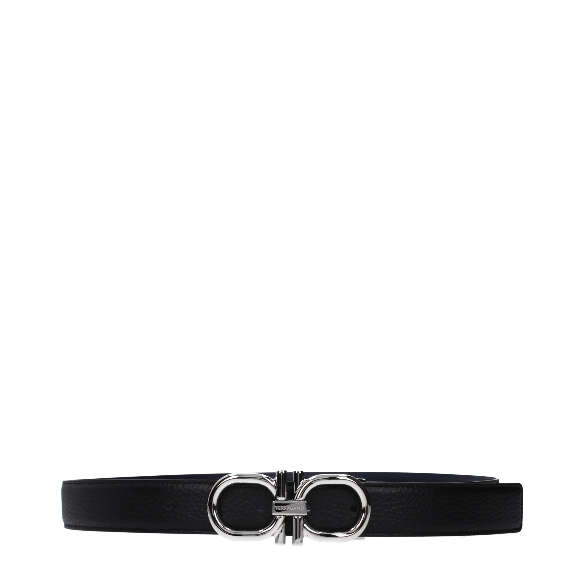 Salvatore Ferragamo Belts Men Leather Black/Midnight Blue