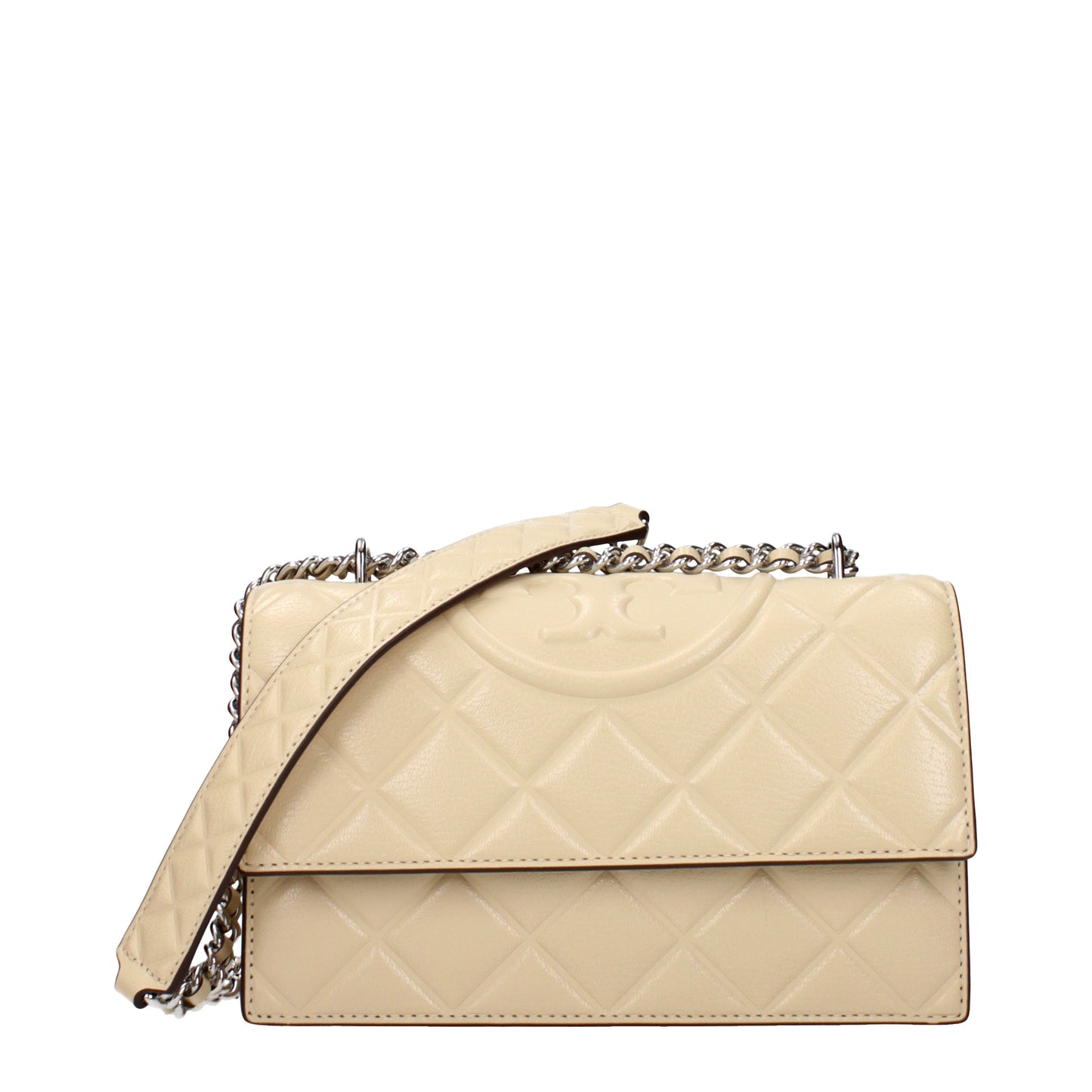 Tory Burch Crossbody Bags Women Leather Beige/Vanilla