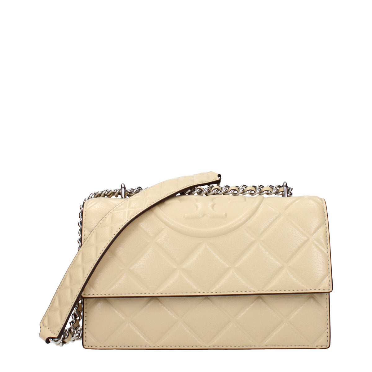 Tory Burch Crossbody Bags Women Leather Beige/Vanilla