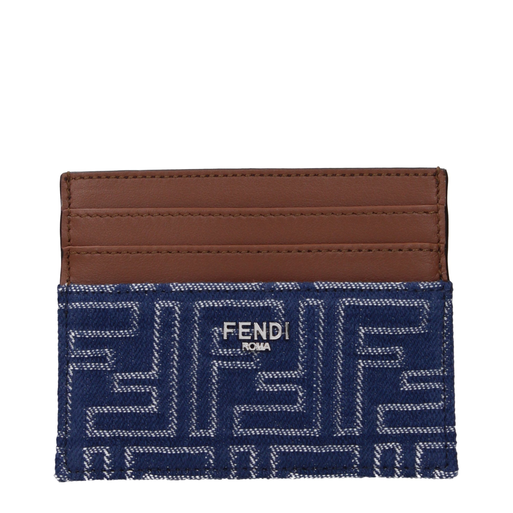 Fendi Document Holders Men Fabric  Blue/Brown
