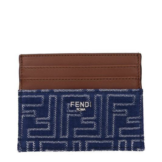 Fendi Document Holders Men Fabric  Blue/Brown