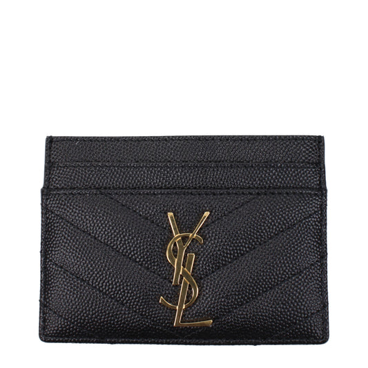Saint Laurent Document Holders Women Leather Black