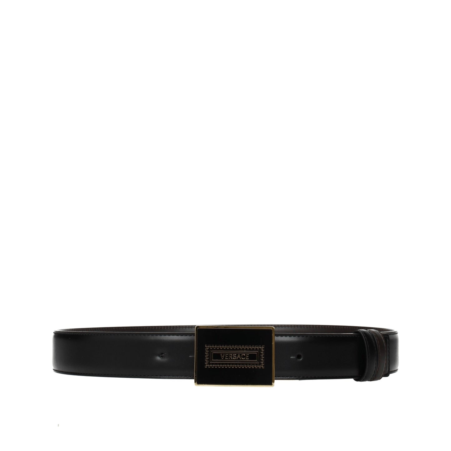 Versace Belts Men Leather Black/Dark Brown