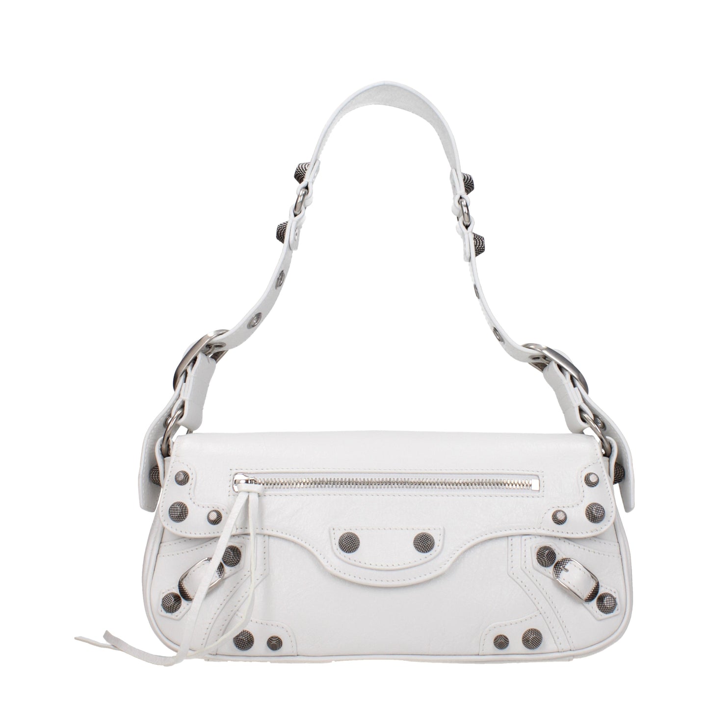 Balenciaga Shoulder Bags Women Leather White/Optic White