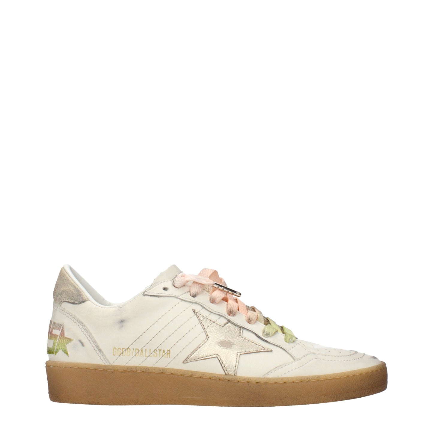 Golden Goose Sneakers Women Leather Beige/Metallic Platinum