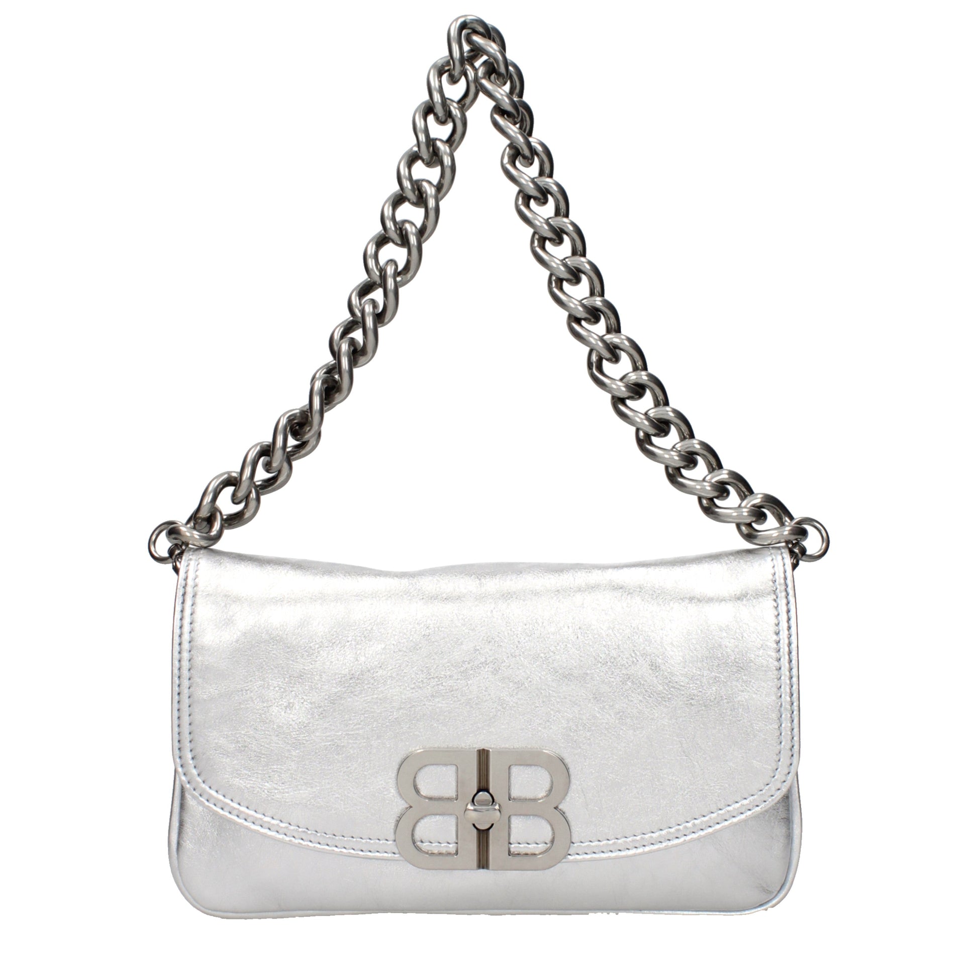 Balenciaga Handbags Women Leather Silver