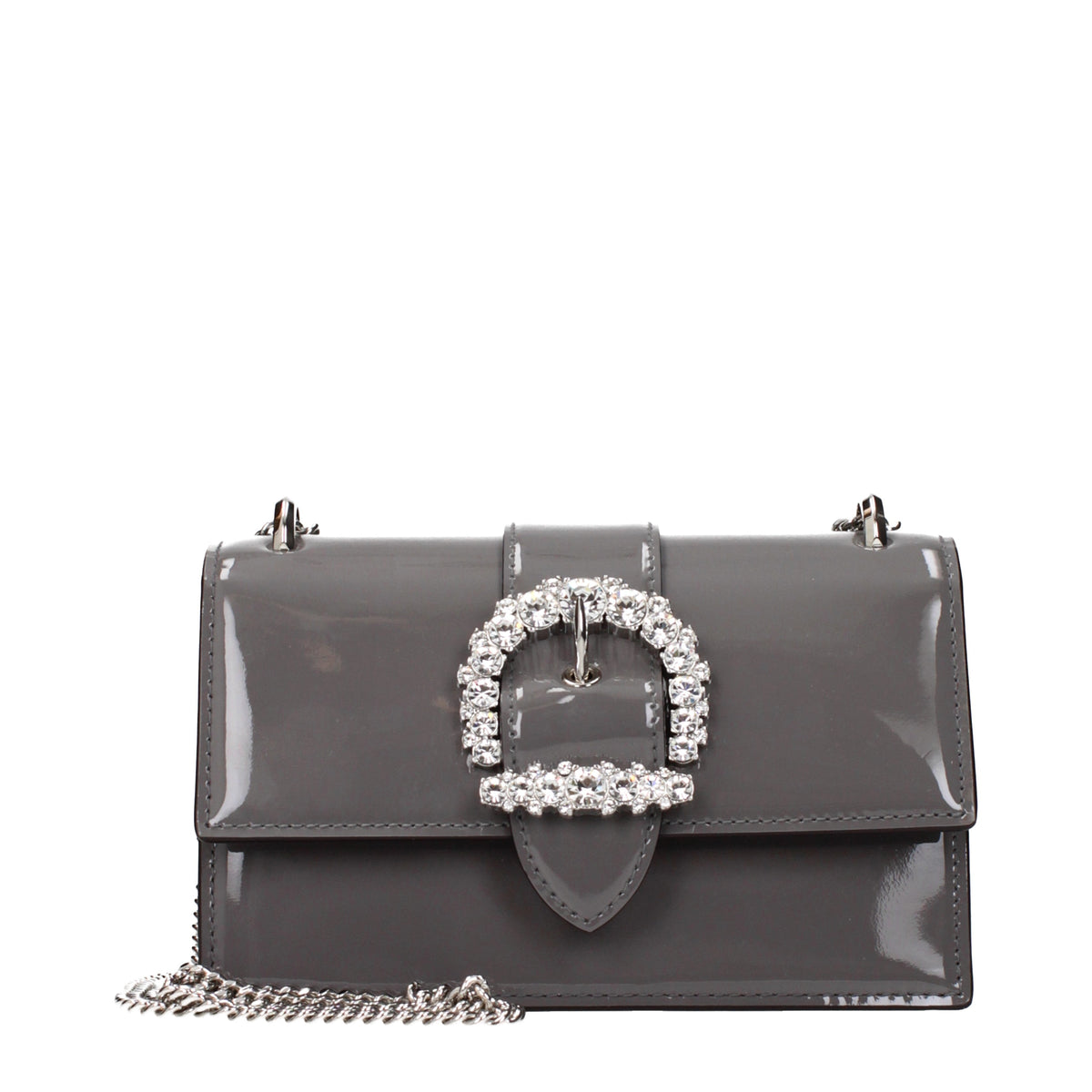 Jimmy Choo Shoulder Bags Women Patent Leather Gray/Storm Gray