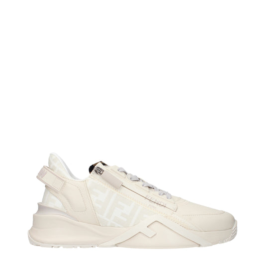 Fendi Sneakers Men Leather Beige