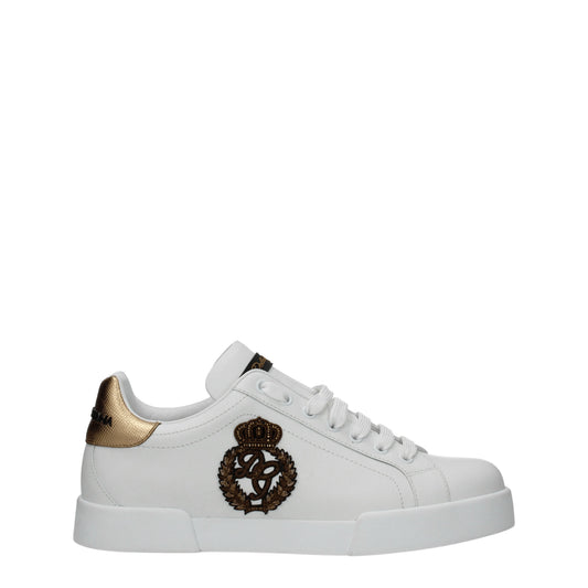 Dolce&Gabbana Sneakers Men Leather White/Gold