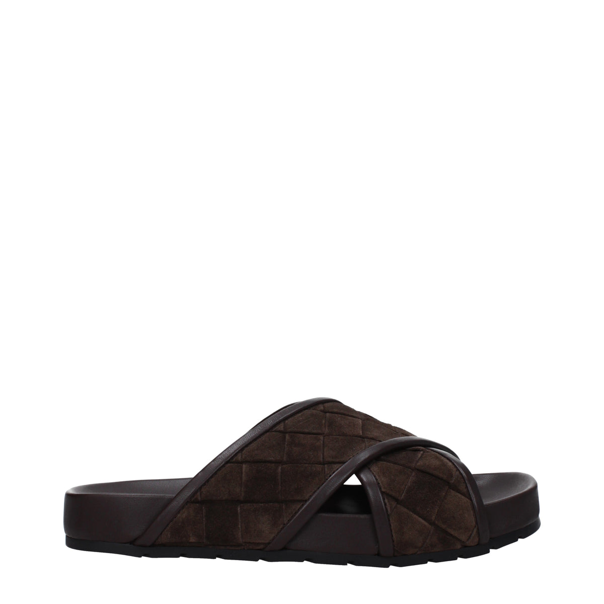 Bottega Veneta Slippers and Clogs Men Suede Brown/Dark Chocolate