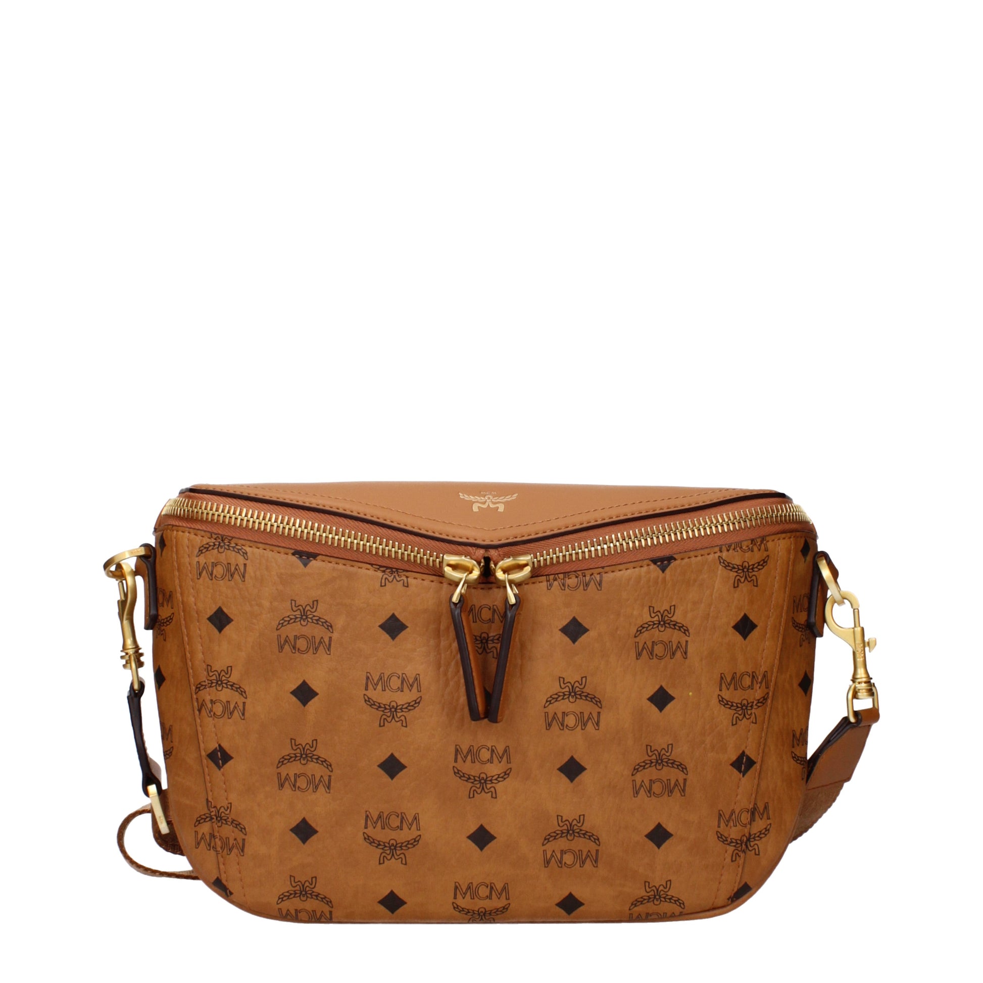 MCM Crossbody Bags Women Fabric  Brown/Cognac