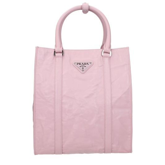 Prada Handbags Women Leather Pink/Alabaster