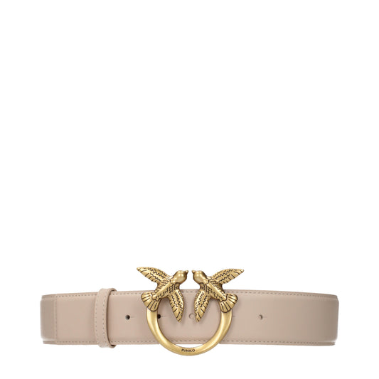 Pinko Belts Women Leather Beige