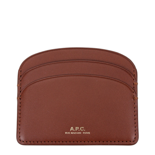 A.P.C. Document Holders Women Leather Brown