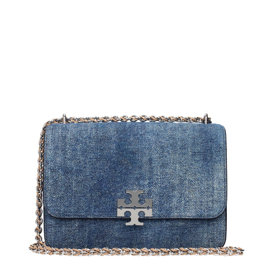 Tory Burch Shoulder Bags Women Suede Blue/Ocean