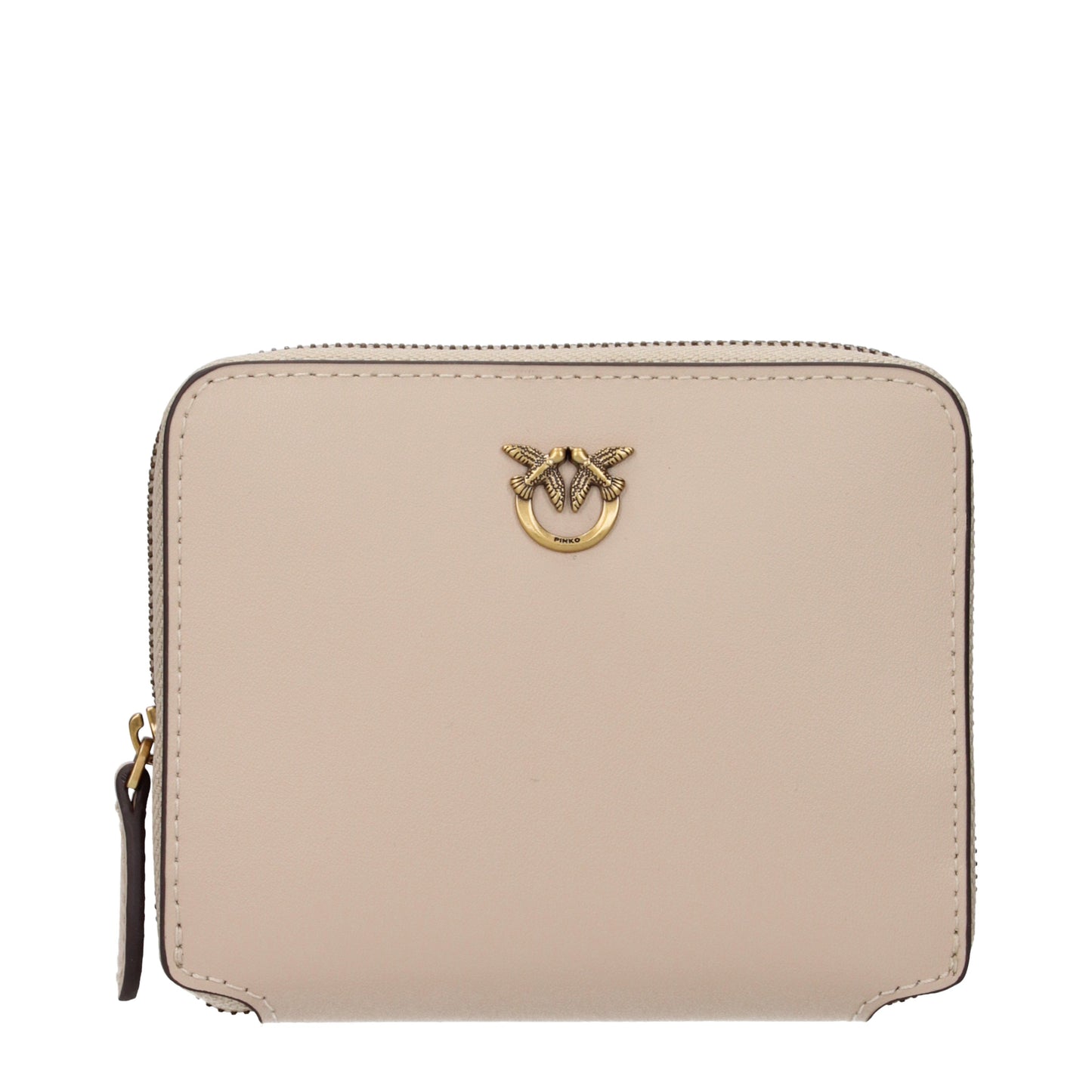 Pinko Wallets Women Leather Beige