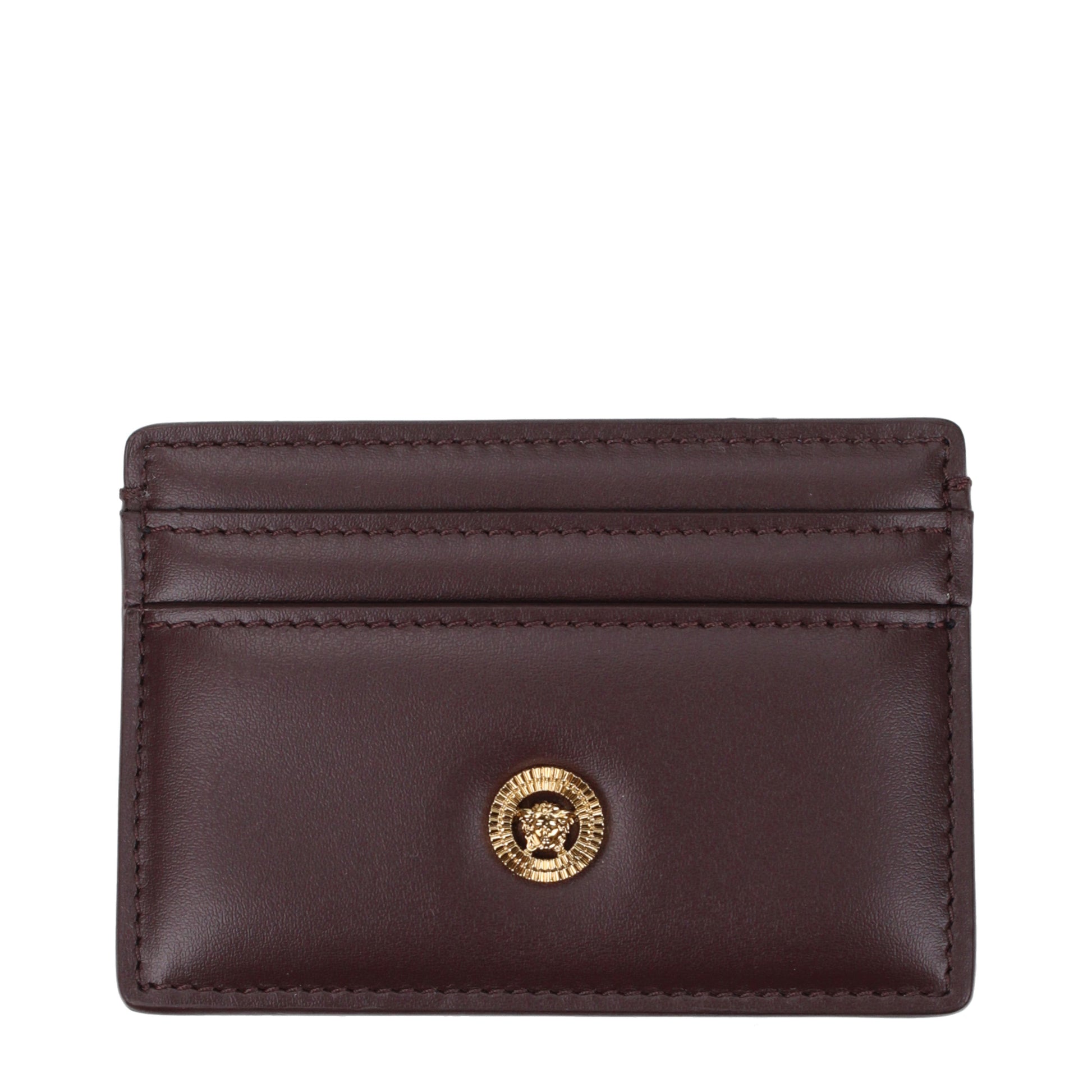 Versace Document Holders Men Leather Brown