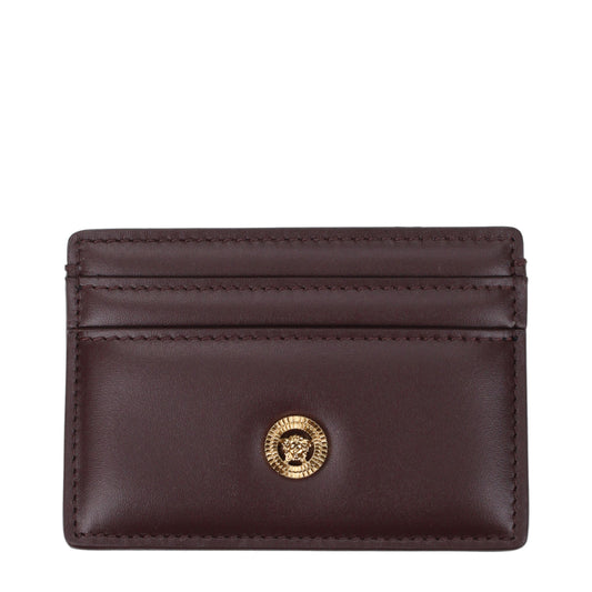 Versace Document Holders Men Leather Brown