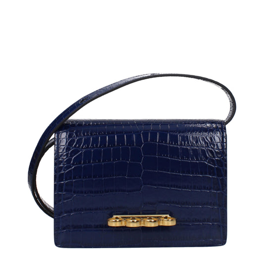 Alexander McQueen Crossbody Bags Women Leather Blue/Blue Navy