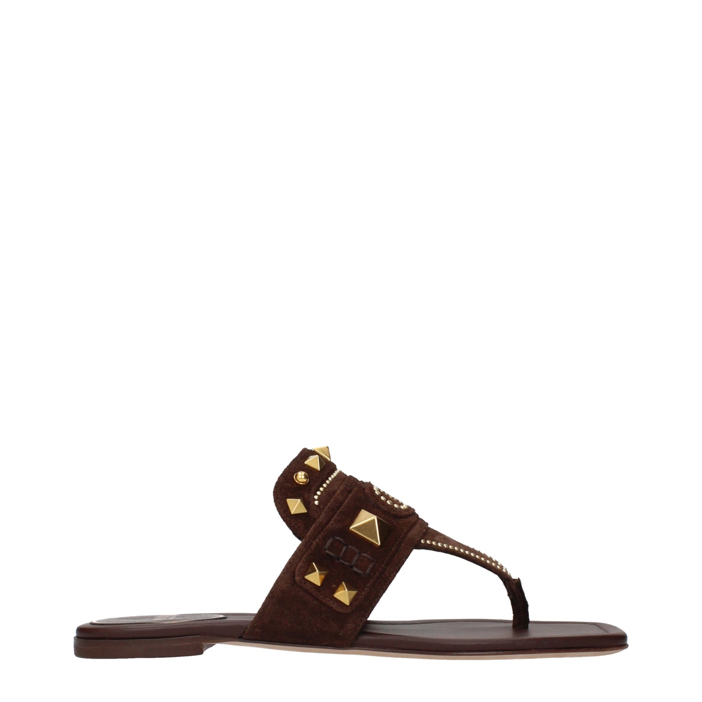 Valentino Garavani Flip Flops Women Suede Brown/Dark Chocolate