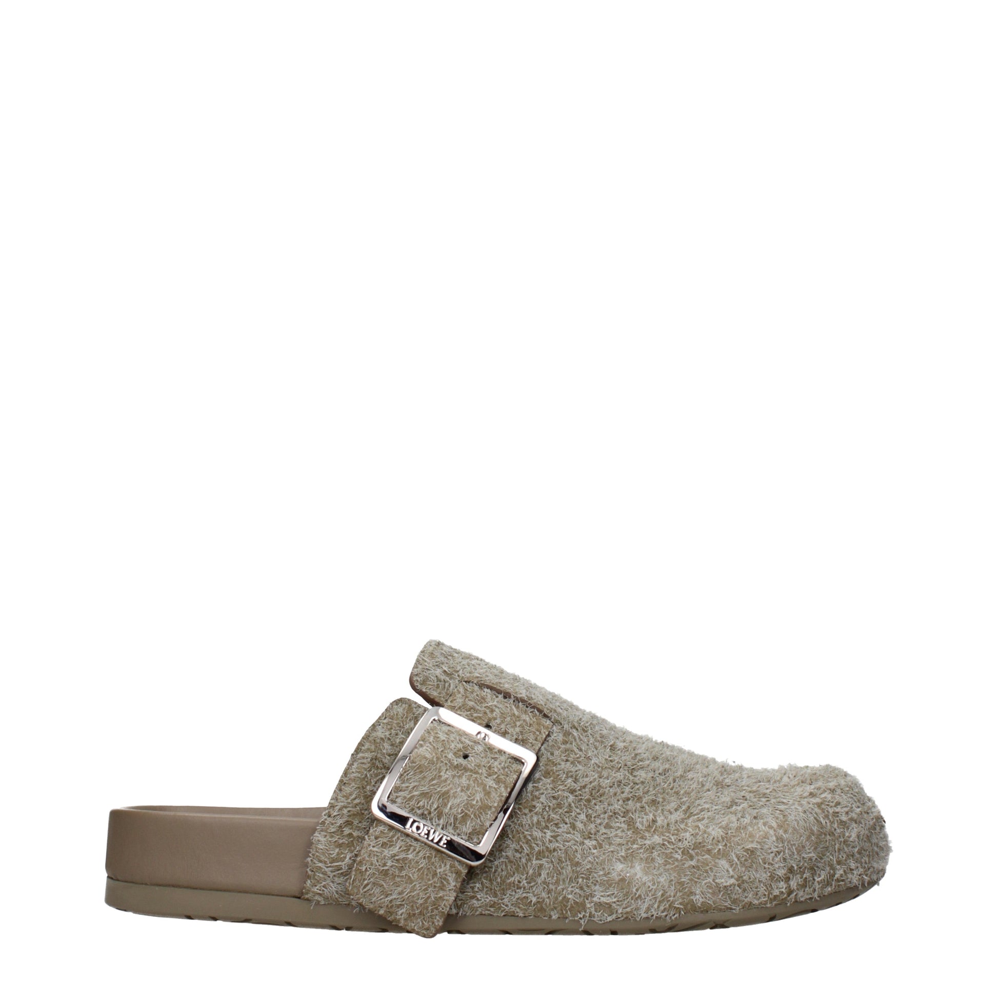 Loewe Slippers and Clogs Men Suede Green/Khaki