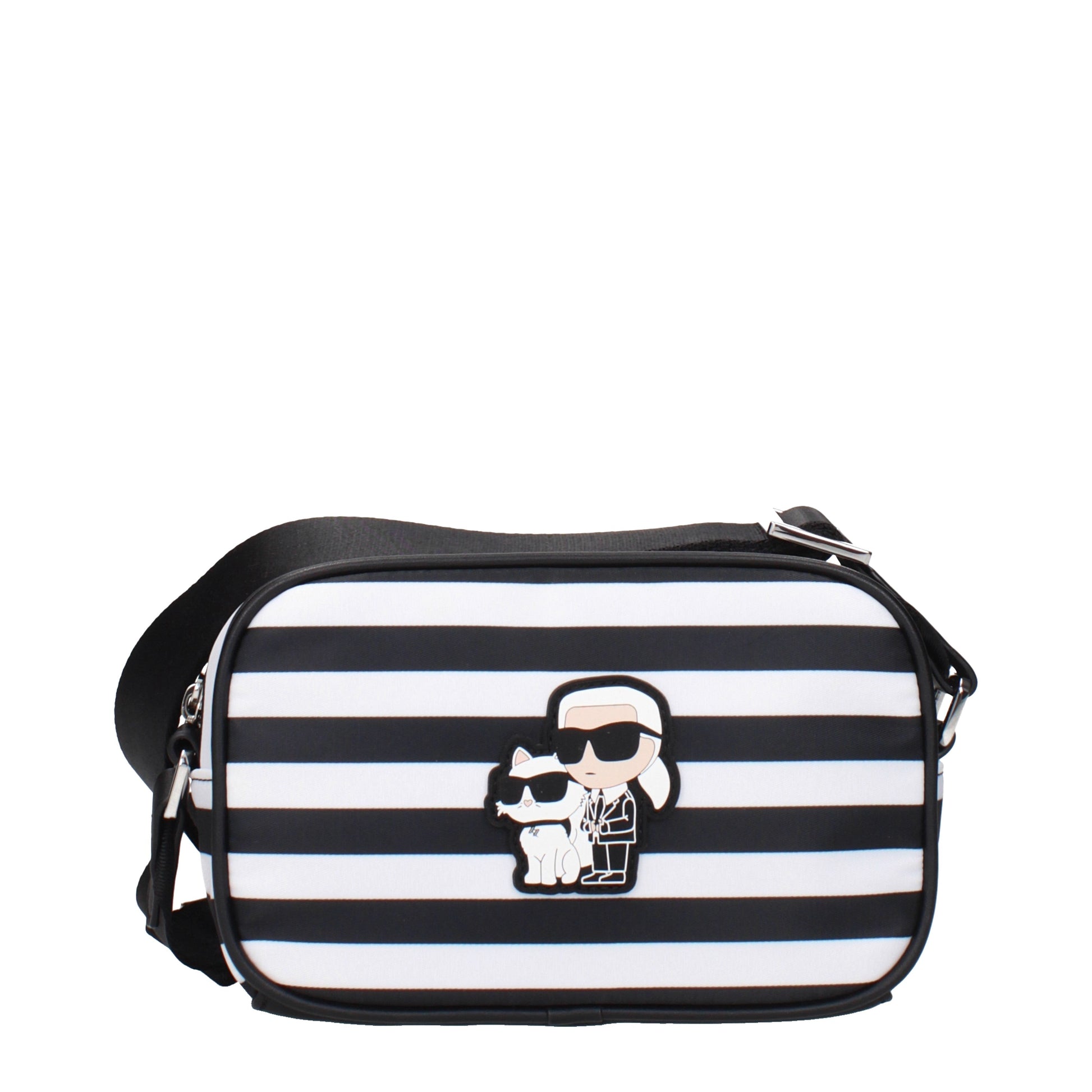Karl Lagerfeld Crossbody Bags Women Fabric  Black/White
