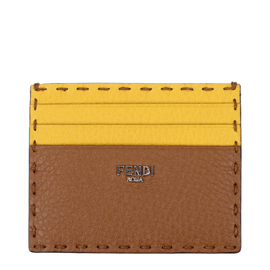 Fendi Document Holders Men Leather Brown/Sun