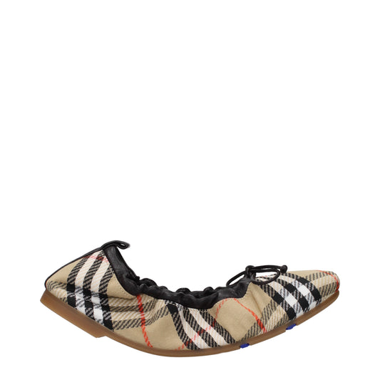 Burberry Ballet Flats Women Fabric  Beige/Black