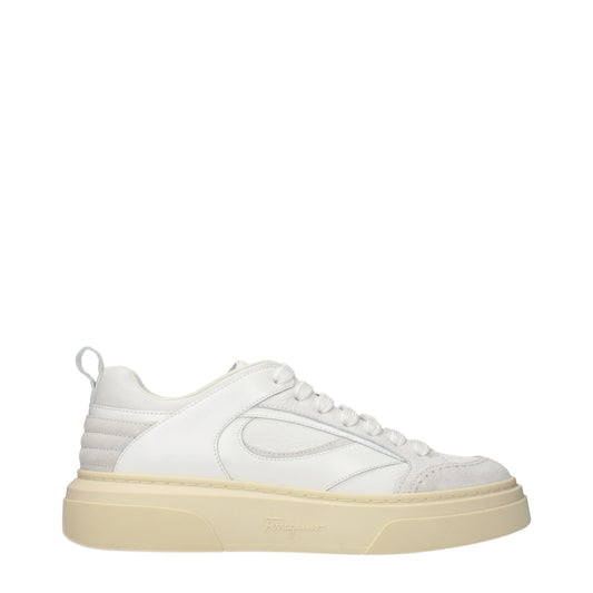 Ferragamo Sneakers Men Leather White/Light Grey