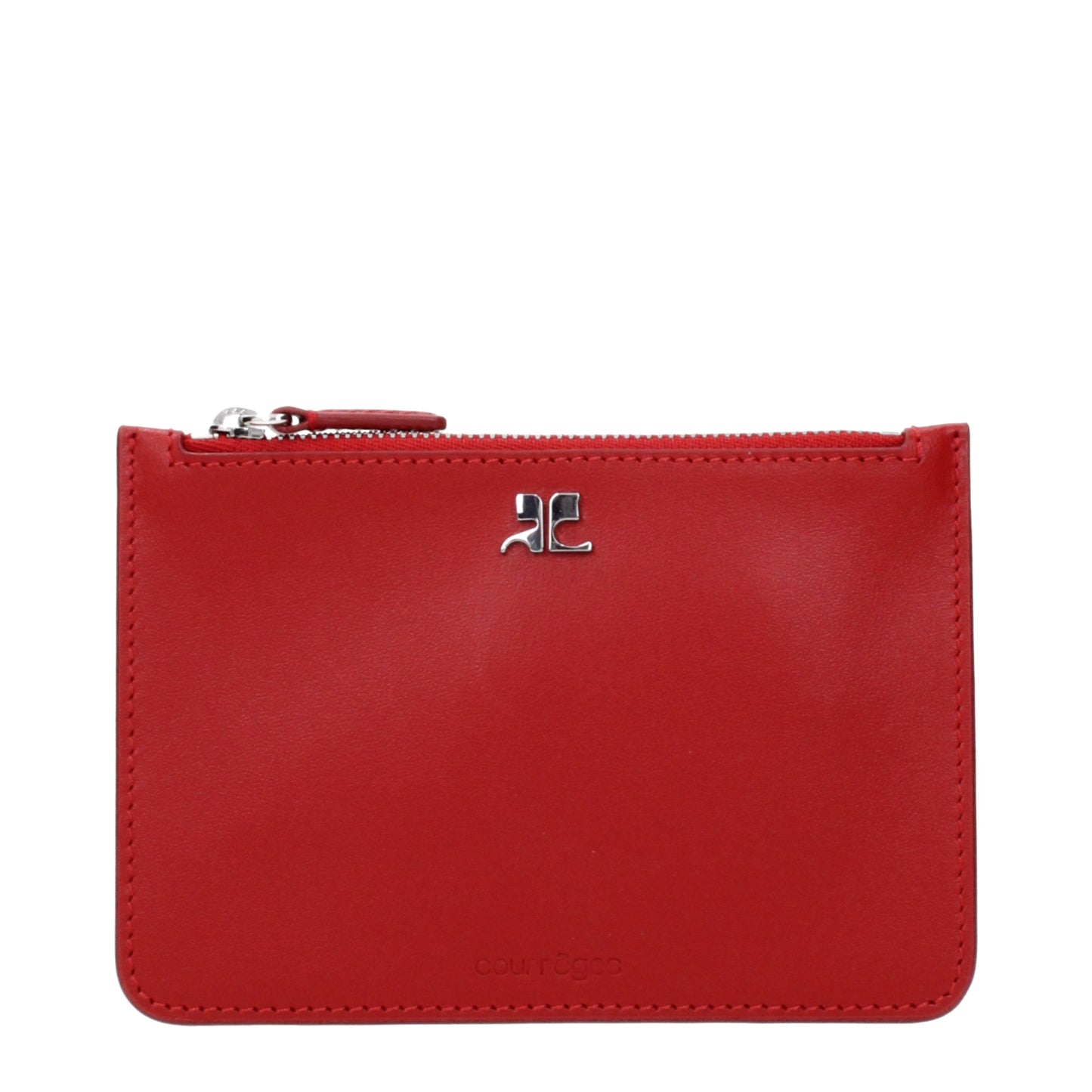 Courrèges Coin Purses Women Leather Red/Ruby