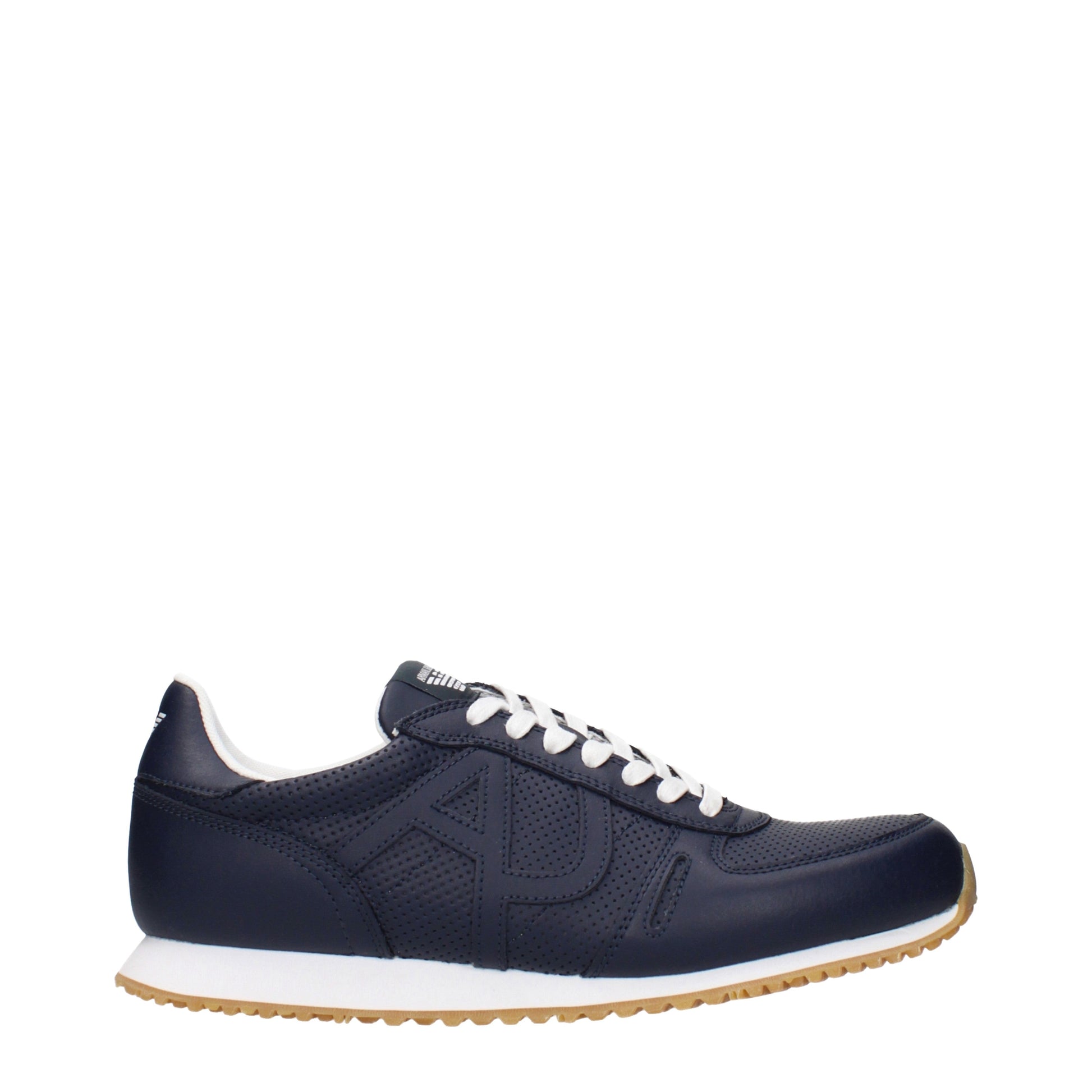 Armani Jeans Sneakers Men Leather Blue