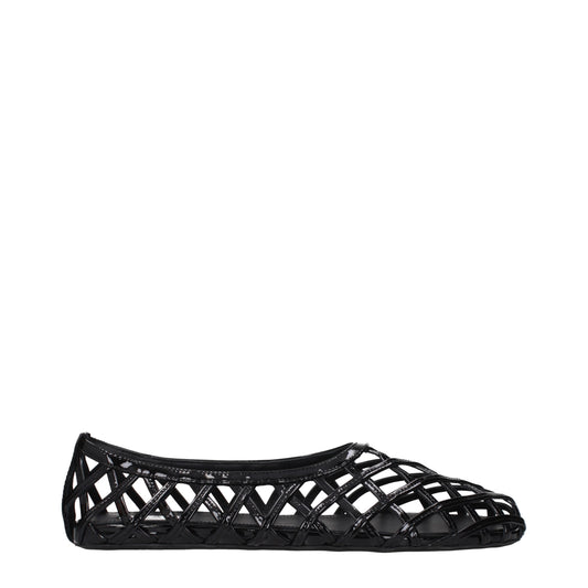 Alaia Ballet Flats Women Patent Leather Black