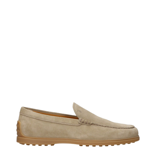 Tod's Loafers Men Suede Beige/Clear Tobacco