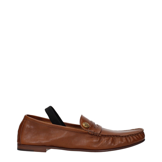 Versace Loafers Men Leather Brown/Oak