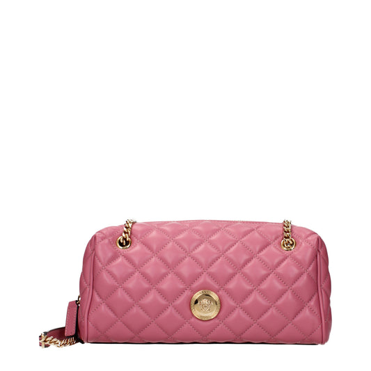 Versace Shoulder Bags Women Leather Pink/Strawberry