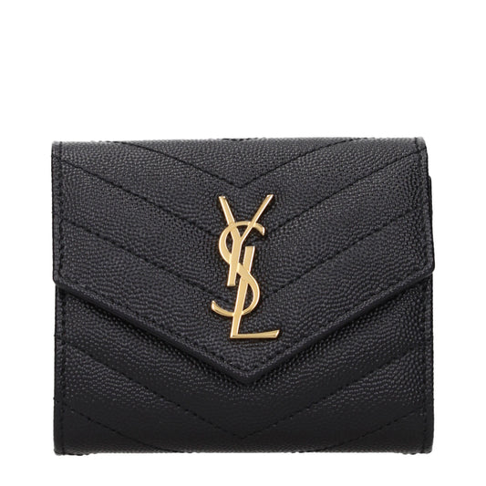 Saint Laurent Wallets Women Leather Black
