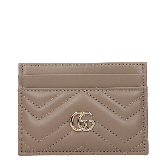 Gucci Document Holders Women Leather Gray/Turtledove