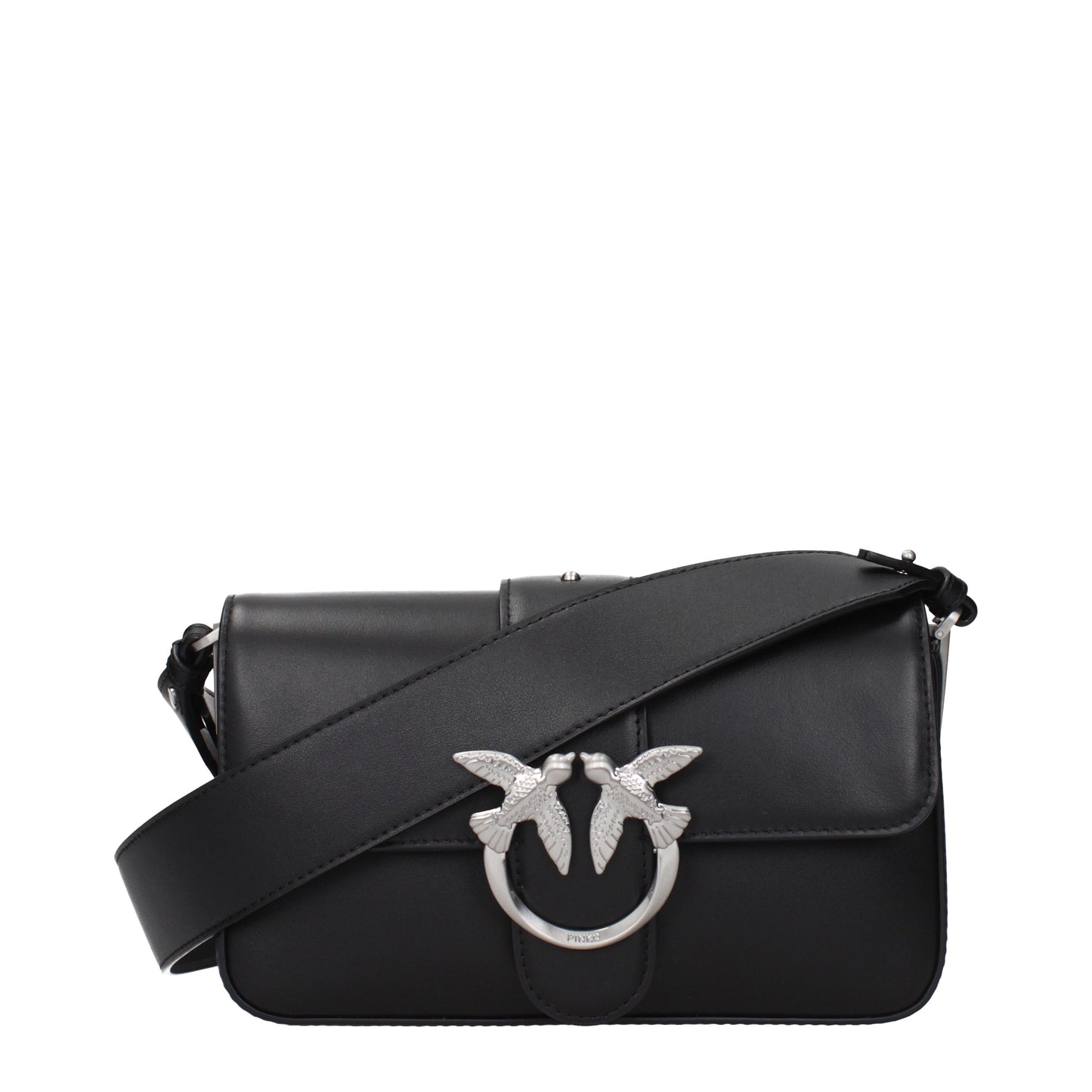 Pinko Crossbody Bags Women Leather Black/Silver