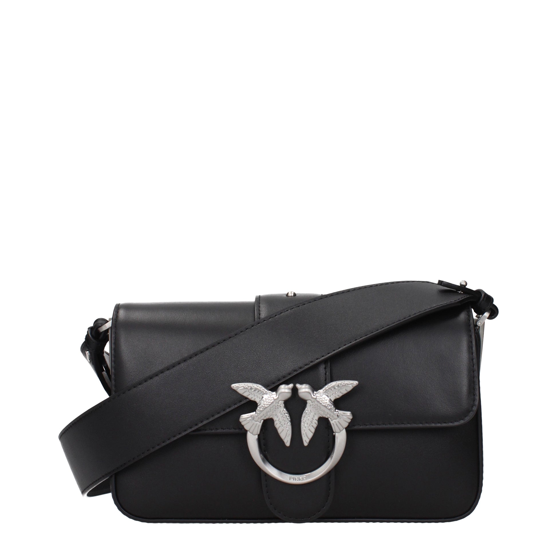 Pinko Crossbody Bags Women Leather Black/Silver