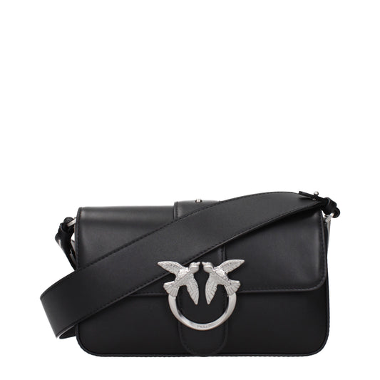 Pinko Crossbody Bags Women Leather Black/Silver