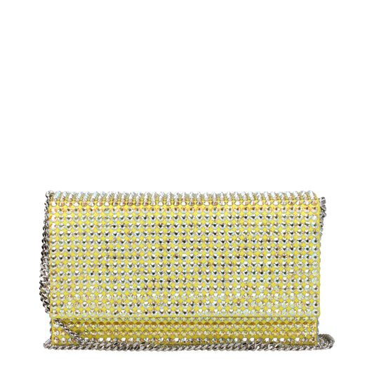 Amina Muaddi Clutches Women Satin Yellow